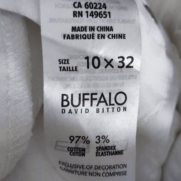 Buffalo Misha jean shorts women's 10X32 white mid-rise straight leg stretch - Picture 8 of 13